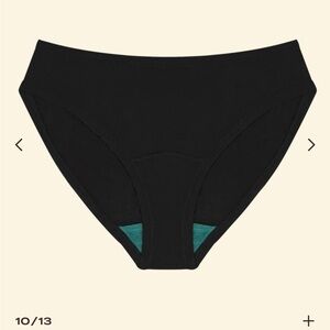 Black Women's Bikini Panty with Teal Gusset